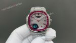 E7 Factory Patek Philippe Nautilus 9015 Movement 40mm Red Bezel Iced out Watch